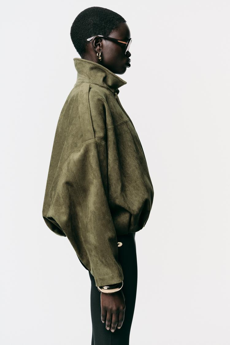 CHAQUETA BOMBER EFECTO ANTE