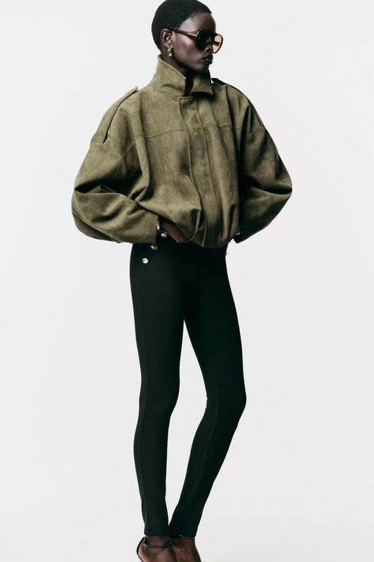 CHAQUETA BOMBER EFECTO ANTE