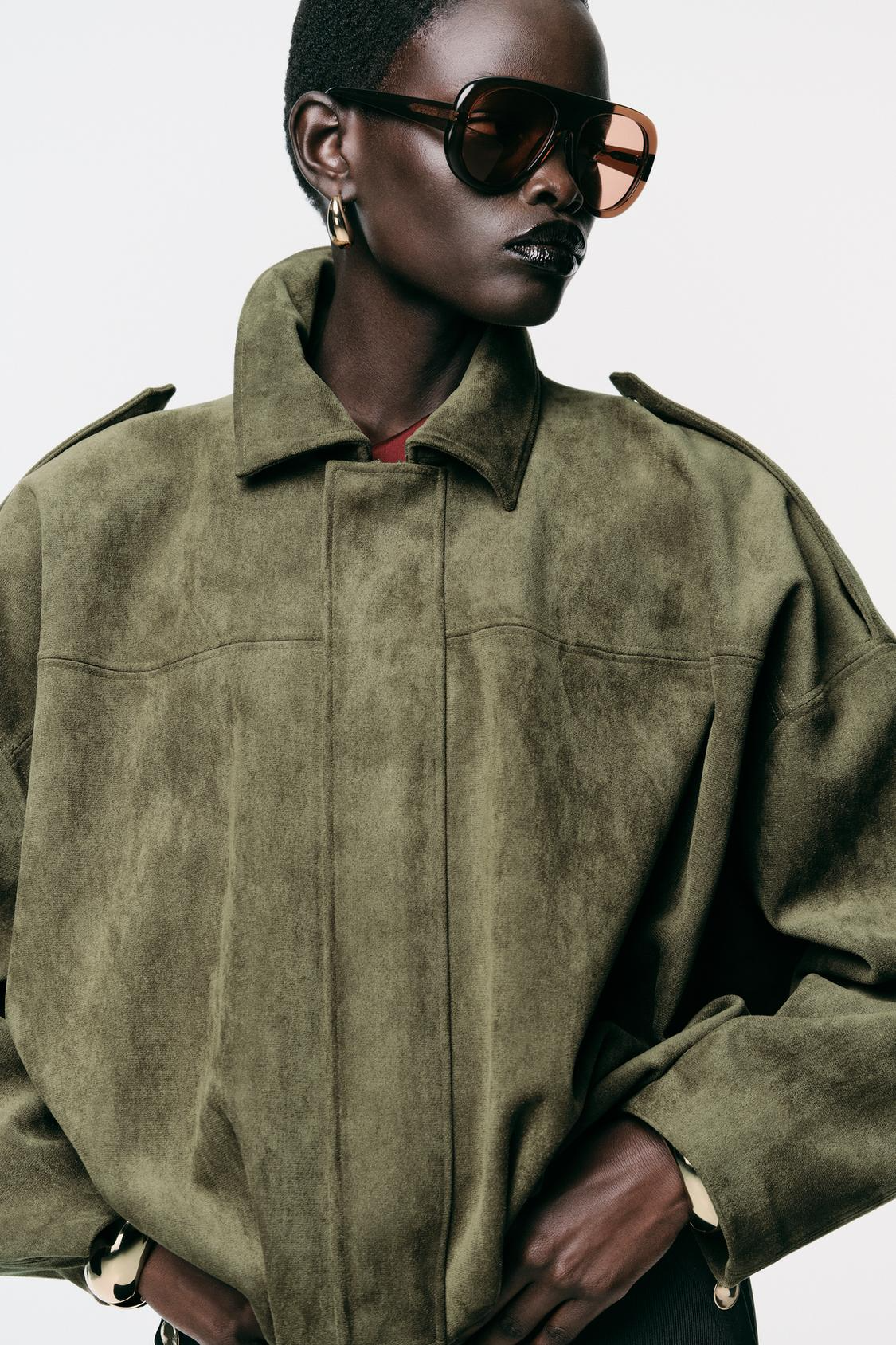 CHAQUETA BOMBER EFECTO ANTE