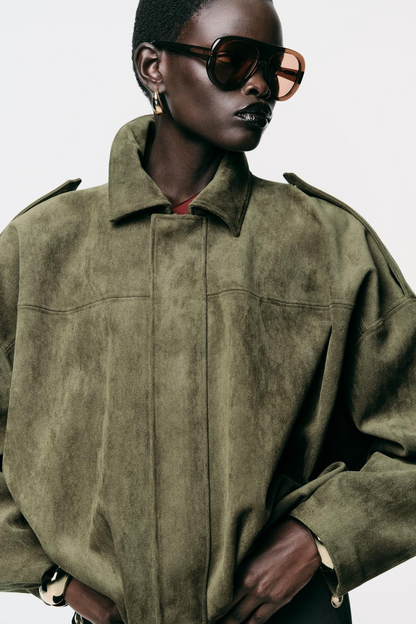 CHAQUETA BOMBER EFECTO ANTE