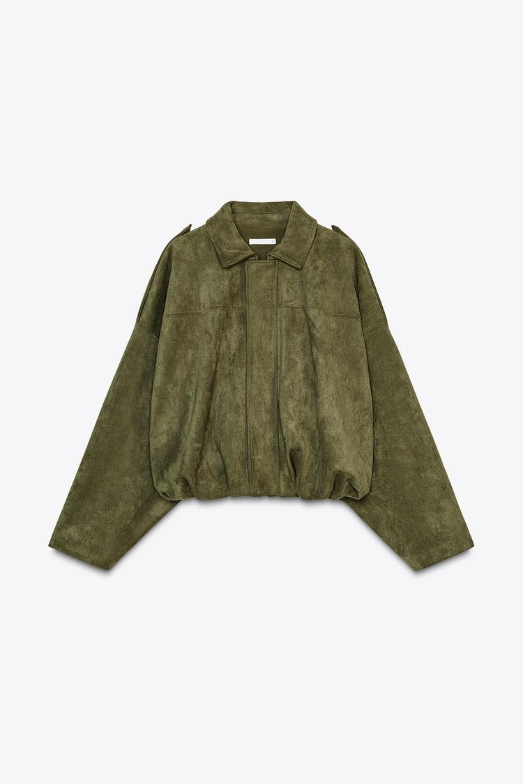 CHAQUETA BOMBER EFECTO ANTE